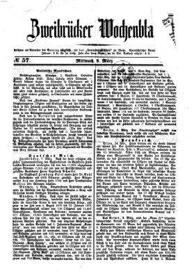 Zweibrücker Wochenblatt Mittwoch 8. März 1871