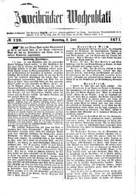 Zweibrücker Wochenblatt Samstag 3. Juni 1871