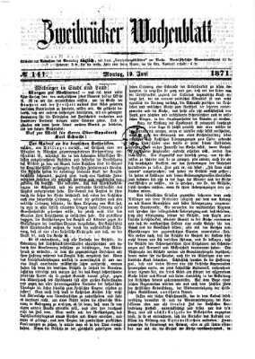 Zweibrücker Wochenblatt Montag 19. Juni 1871
