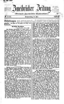 Zweibrücker Zeitung (Zweibrücker Wochenblatt) Donnerstag 6. Juli 1871
