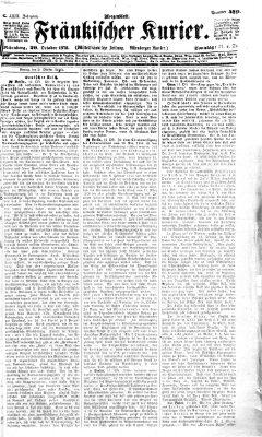 Fränkischer Kurier Sonntag 20. Oktober 1872