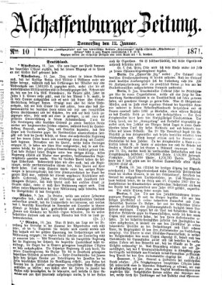 Aschaffenburger Zeitung Donnerstag 12. Januar 1871