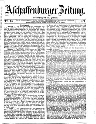 Aschaffenburger Zeitung Donnerstag 19. Januar 1871