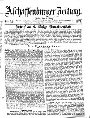 Aschaffenburger Zeitung Freitag 3. März 1871