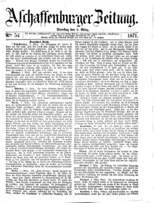 Aschaffenburger Zeitung Samstag 4. März 1871