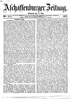Aschaffenburger Zeitung Mittwoch 10. Mai 1871