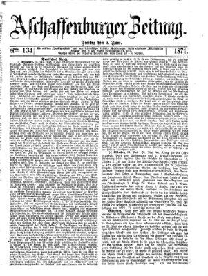Aschaffenburger Zeitung Freitag 2. Juni 1871