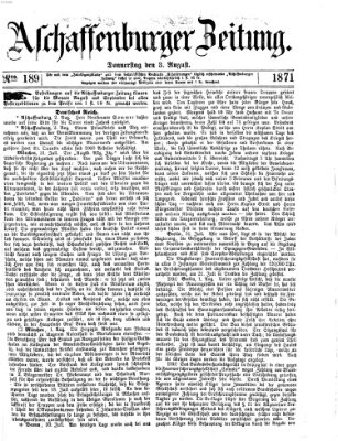 Aschaffenburger Zeitung Donnerstag 3. August 1871