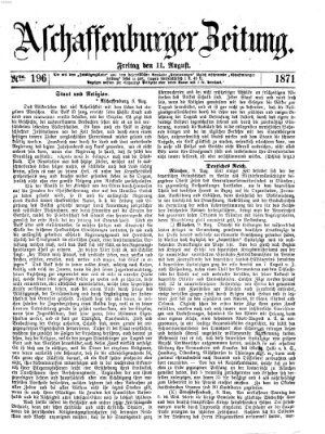 Aschaffenburger Zeitung Freitag 11. August 1871