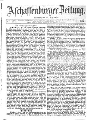 Aschaffenburger Zeitung Mittwoch 13. September 1871