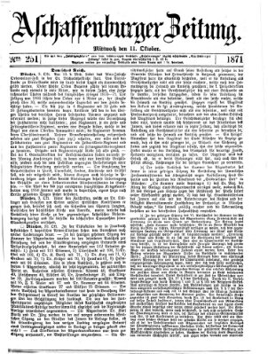 Aschaffenburger Zeitung Mittwoch 11. Oktober 1871