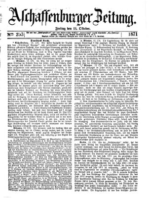 Aschaffenburger Zeitung Freitag 13. Oktober 1871