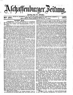 Aschaffenburger Zeitung Freitag 27. Oktober 1871