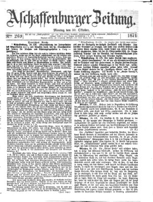 Aschaffenburger Zeitung Montag 30. Oktober 1871