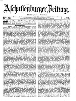 Aschaffenburger Zeitung Mittwoch 1. November 1871
