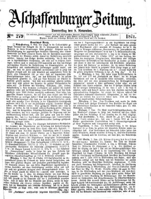 Aschaffenburger Zeitung Donnerstag 9. November 1871