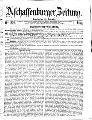 Aschaffenburger Zeitung Samstag 30. Dezember 1871