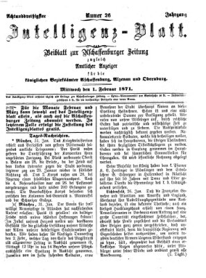 Aschaffenburger Zeitung Mittwoch 1. Februar 1871