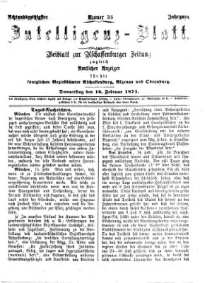 Aschaffenburger Zeitung Donnerstag 16. Februar 1871