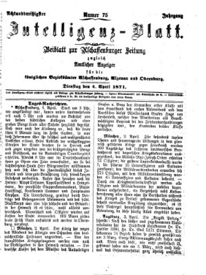 Aschaffenburger Zeitung Dienstag 4. April 1871
