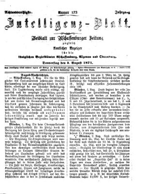 Aschaffenburger Zeitung Donnerstag 3. August 1871