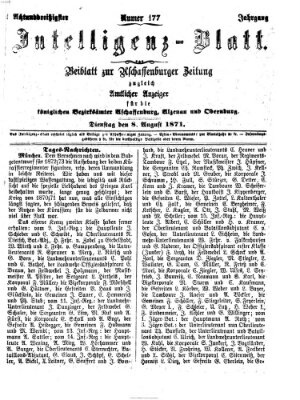 Aschaffenburger Zeitung Dienstag 8. August 1871