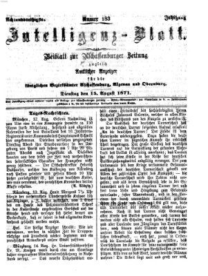 Aschaffenburger Zeitung Dienstag 15. August 1871