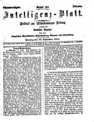Aschaffenburger Zeitung Sonntag 10. September 1871