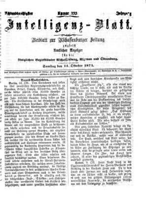 Aschaffenburger Zeitung Samstag 14. Oktober 1871