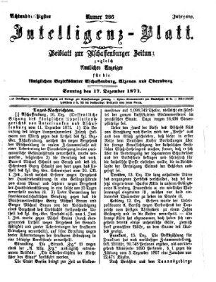 Aschaffenburger Zeitung Sonntag 17. Dezember 1871