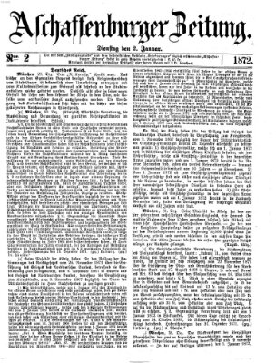 Aschaffenburger Zeitung Dienstag 2. Januar 1872