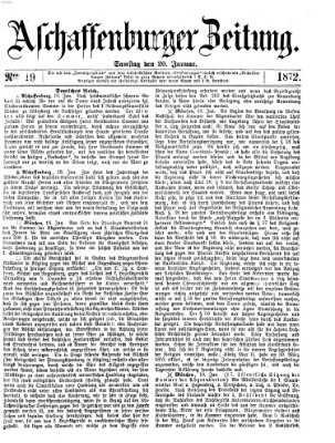 Aschaffenburger Zeitung Samstag 20. Januar 1872