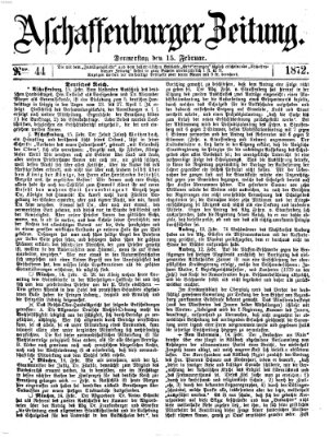 Aschaffenburger Zeitung Donnerstag 15. Februar 1872