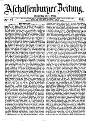 Aschaffenburger Zeitung Donnerstag 7. März 1872