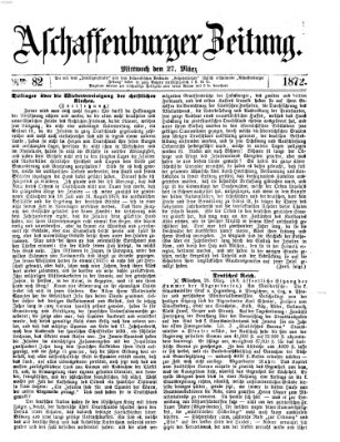 Aschaffenburger Zeitung Mittwoch 27. März 1872