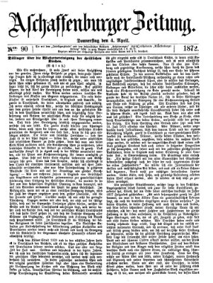 Aschaffenburger Zeitung Donnerstag 4. April 1872
