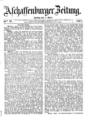 Aschaffenburger Zeitung Freitag 5. April 1872