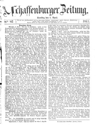 Aschaffenburger Zeitung Samstag 6. April 1872