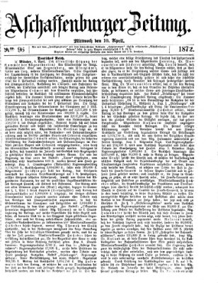 Aschaffenburger Zeitung Mittwoch 10. April 1872