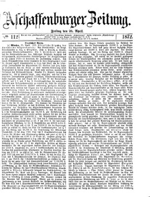 Aschaffenburger Zeitung Freitag 26. April 1872