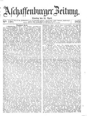 Aschaffenburger Zeitung Dienstag 30. April 1872