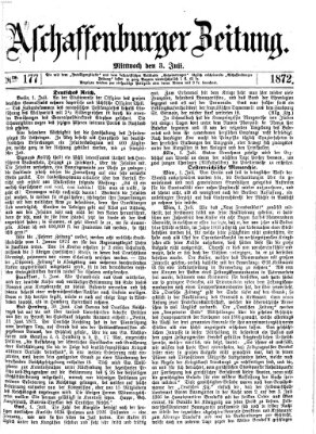 Aschaffenburger Zeitung Mittwoch 3. Juli 1872