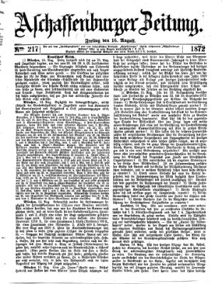 Aschaffenburger Zeitung Freitag 16. August 1872