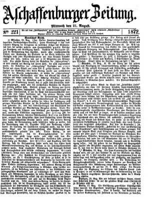 Aschaffenburger Zeitung Mittwoch 21. August 1872