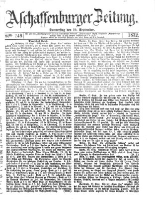 Aschaffenburger Zeitung Donnerstag 19. September 1872