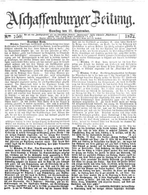 Aschaffenburger Zeitung Samstag 21. September 1872