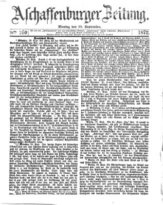 Aschaffenburger Zeitung Montag 30. September 1872