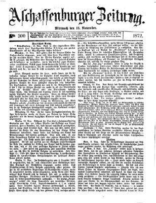 Aschaffenburger Zeitung Mittwoch 13. November 1872