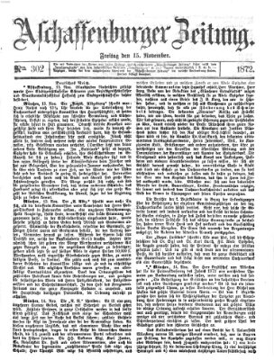 Aschaffenburger Zeitung Freitag 15. November 1872