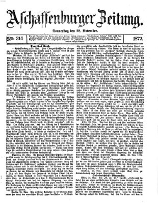 Aschaffenburger Zeitung Donnerstag 28. November 1872